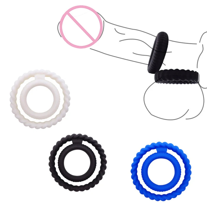 Reusable Silicone Penis Cock Ring Adult Sex Toys For Men Delay Ejaculation Scrotum Semen Lock Rings Extender Lasting sexshop 18