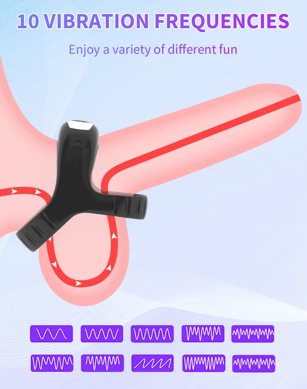 Wireless Remote Control Cock Ring Vibrator 10 Speeds Penis Rings Vibrator for Men Penis Massager Adult Sex Toys Male Masturbator