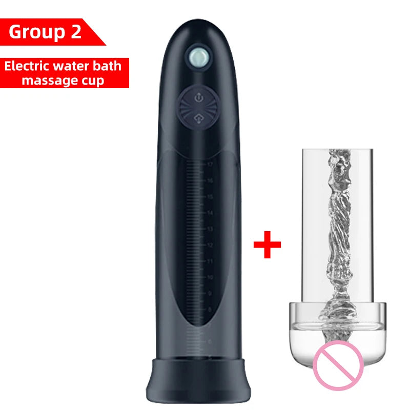 Penis Pump Penile Thicken Water Bath Penis Exerciser Sex Toys for Man Electric Sextoys Dick Massage Product Cock Stretch Toy