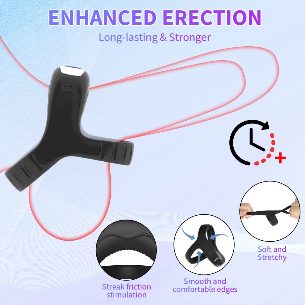 Wireless Remote Control Cock Ring Vibrator 10 Speeds Penis Rings Vibrator for Men Penis Massager Adult Sex Toys Male Masturbator