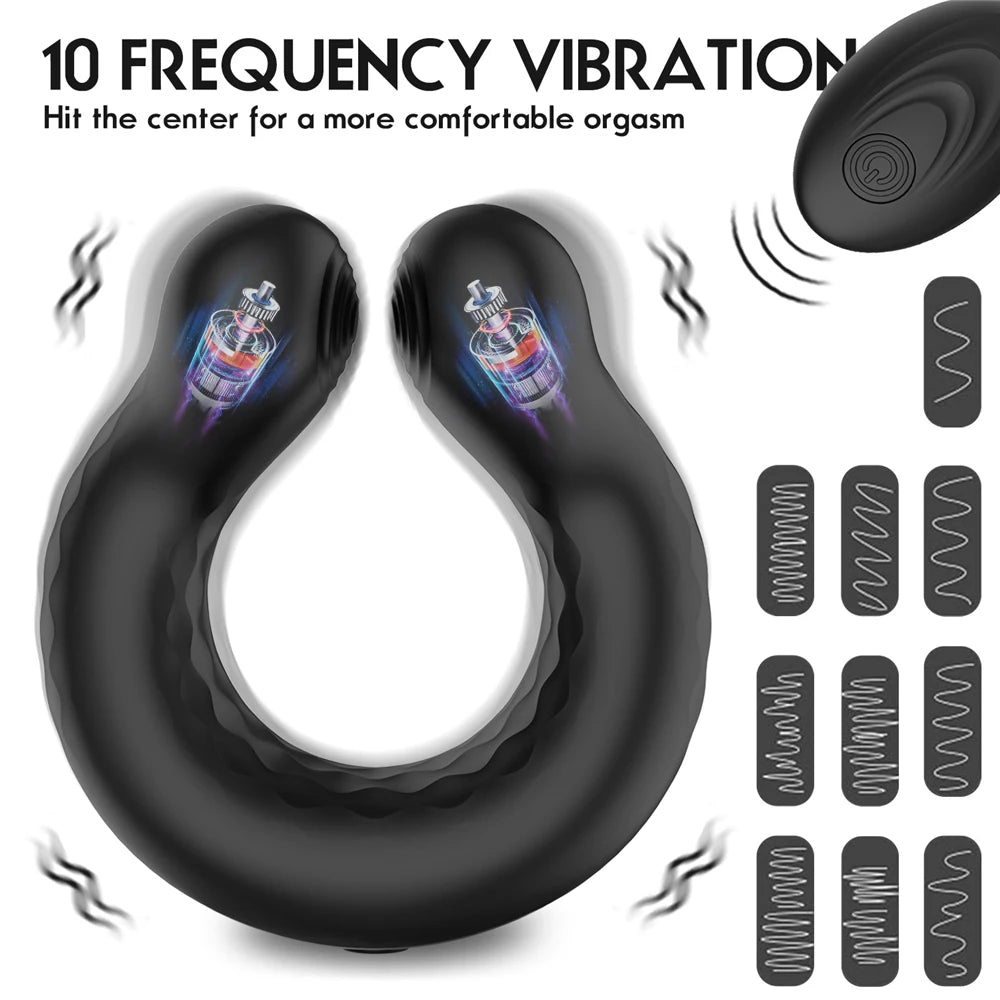 Wireless Remote Control Cock Ring Vibrator 10 Speeds Penis Rings Vibrator for Men Penis Massager Adult Sex Toys Male Masturbator